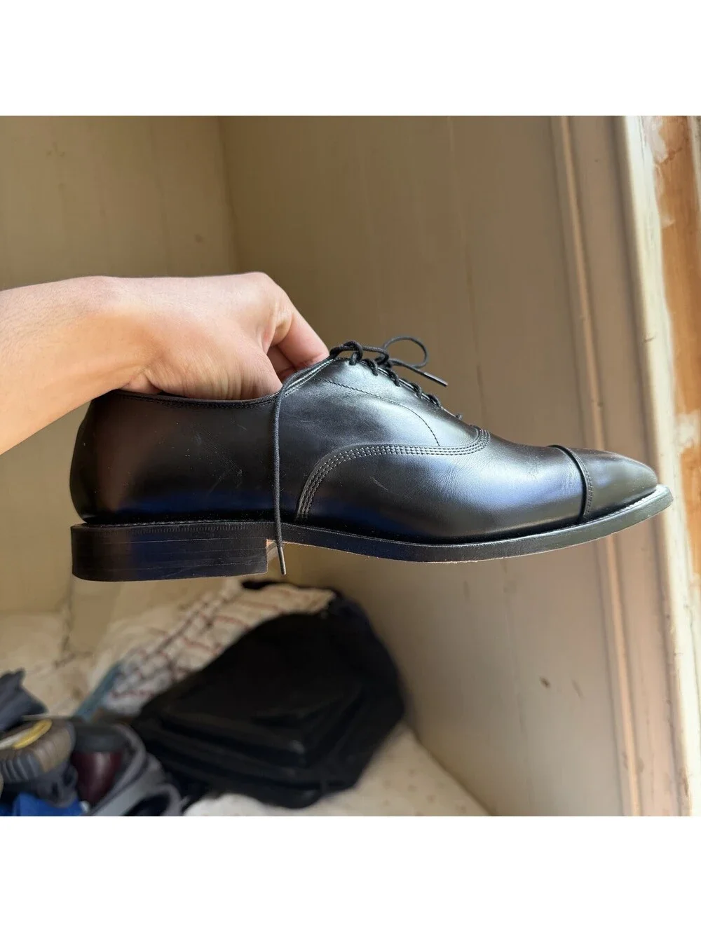 Allen Edmonds Park Avenue Black Cap Toe Oxford Dress Shoes Men’s 7.5 D USA 45590